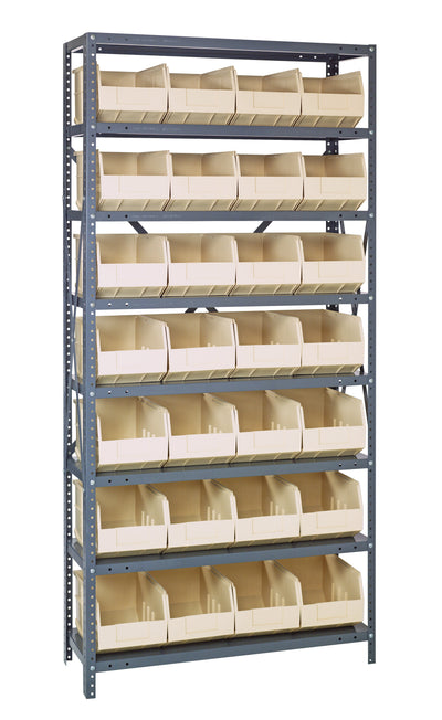 STACKABLE SHELF BIN STEEL SHELVING SYSTEMS - 12" x 36" x 75"