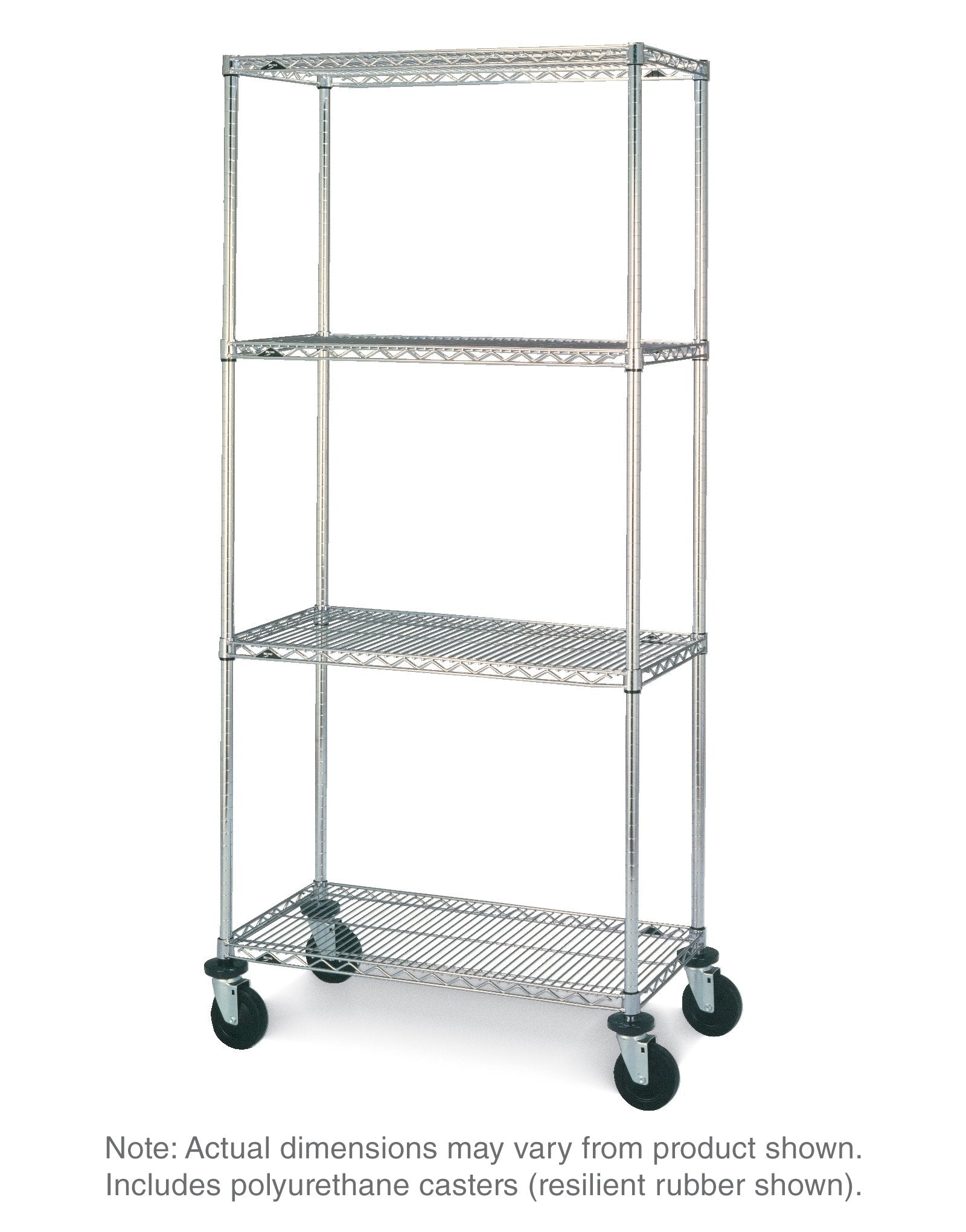 Super Erecta Stem Caster Cart Unit - 4 Shelves
